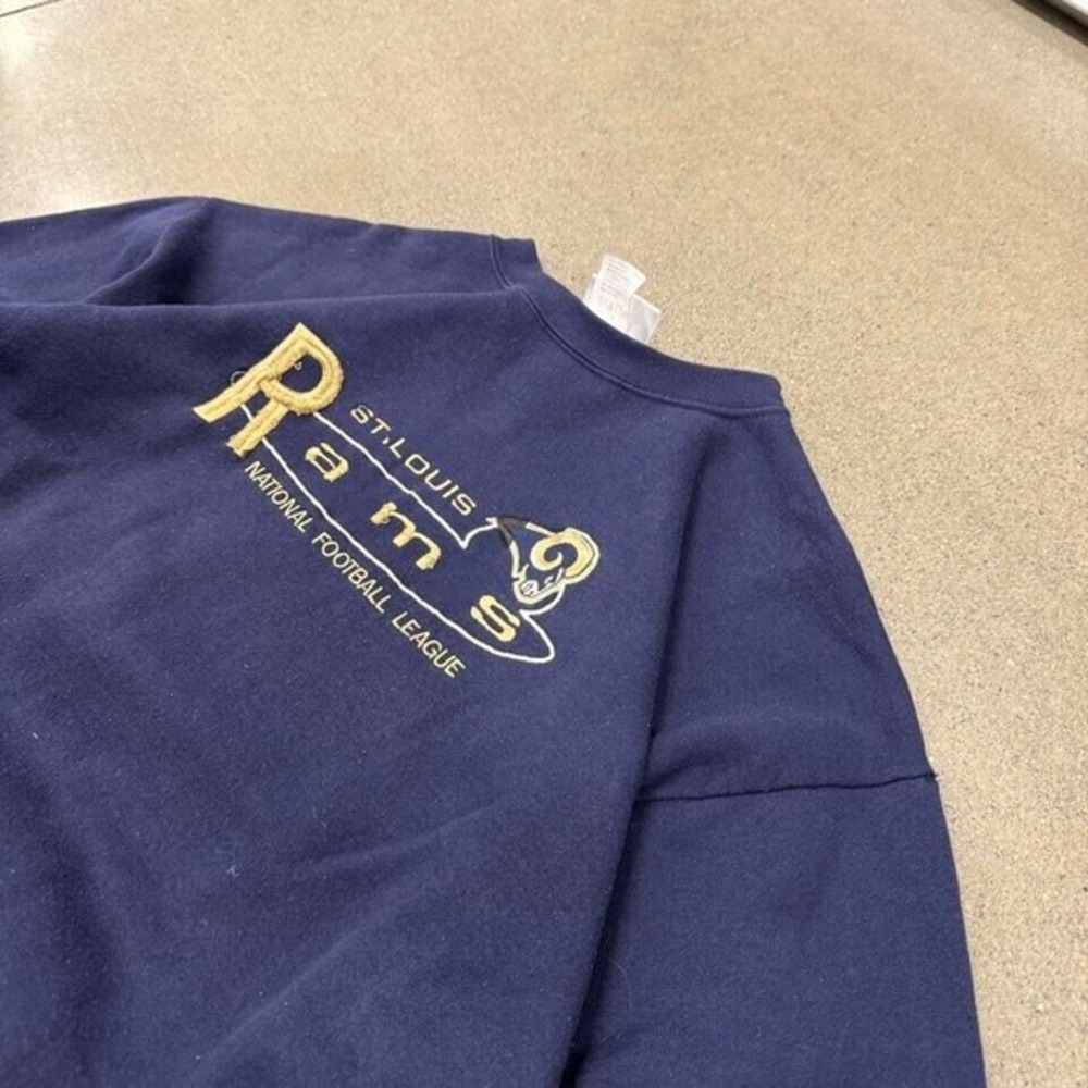 vintage logo athletic‎ embroidered y2k st. louis Rams sweatshirt boxy large